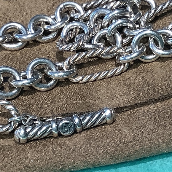 💖 David Yurman - Heart Charm Figaro Chain Toggle Necklace and Bracelet Set - Picture 7 of 13